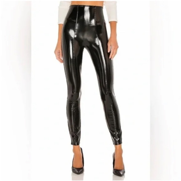 SPANX Pants - Spanx Faux Patent Leather Leggings Size L